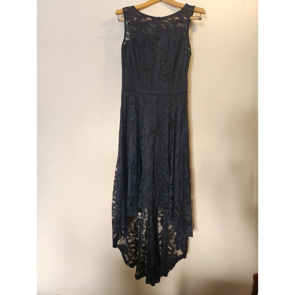 MUADRESS Dresses & Skirts - MUADRESS Womens Black Lace High Low Cocktail‎ Dress Sleeveless Size S